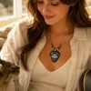 Custom Pet Portrait Pick Necklace personalization example 3 showing personalized pet portrait keepsake accessory