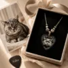 Custom Pet Portrait Pick Necklace by IPAWLIO, personalized pet portrait keepsake accessory