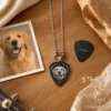 Custom Pet Portrait Pick Necklace personalization example 2 showing personalized pet portrait keepsake accessory