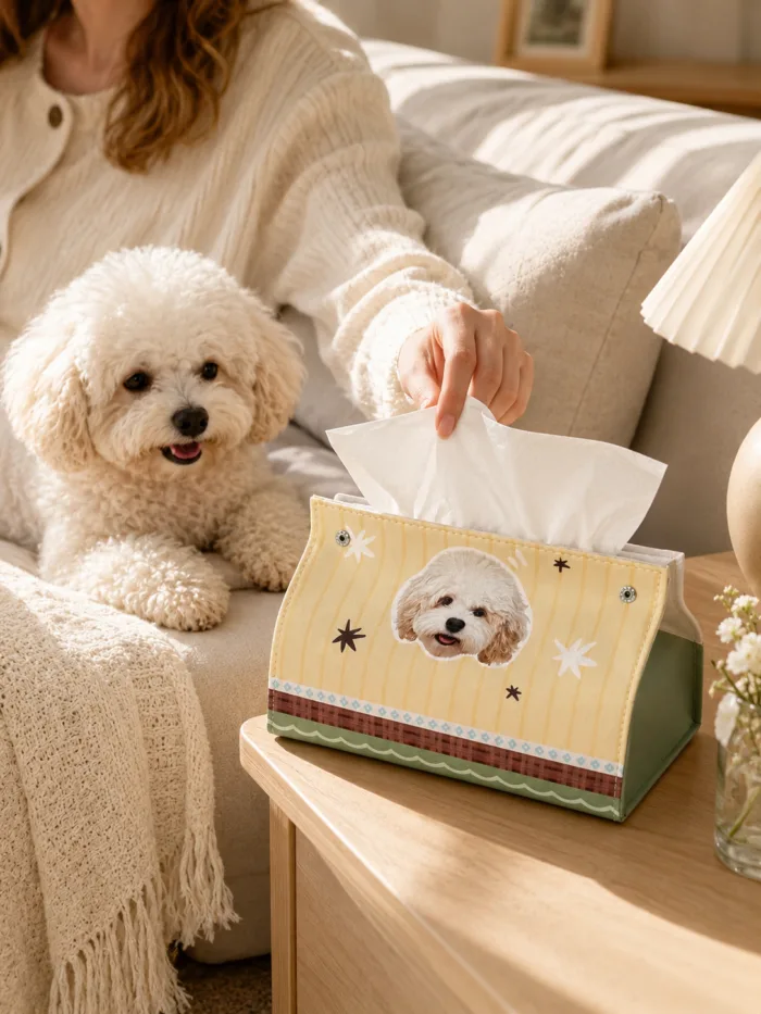 custom-pet-portrait-tissue-box-cover5 Custom Pet Portrait Tissue Box Cover by IPAWLIO, custom pet portrait gift made from a customer photo