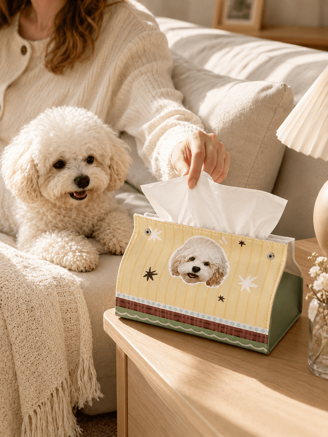 custom-pet-portrait-tissue-box-cover5 Custom Pet Portrait Tissue Box Cover by IPAWLIO, custom pet portrait gift made from a customer photo