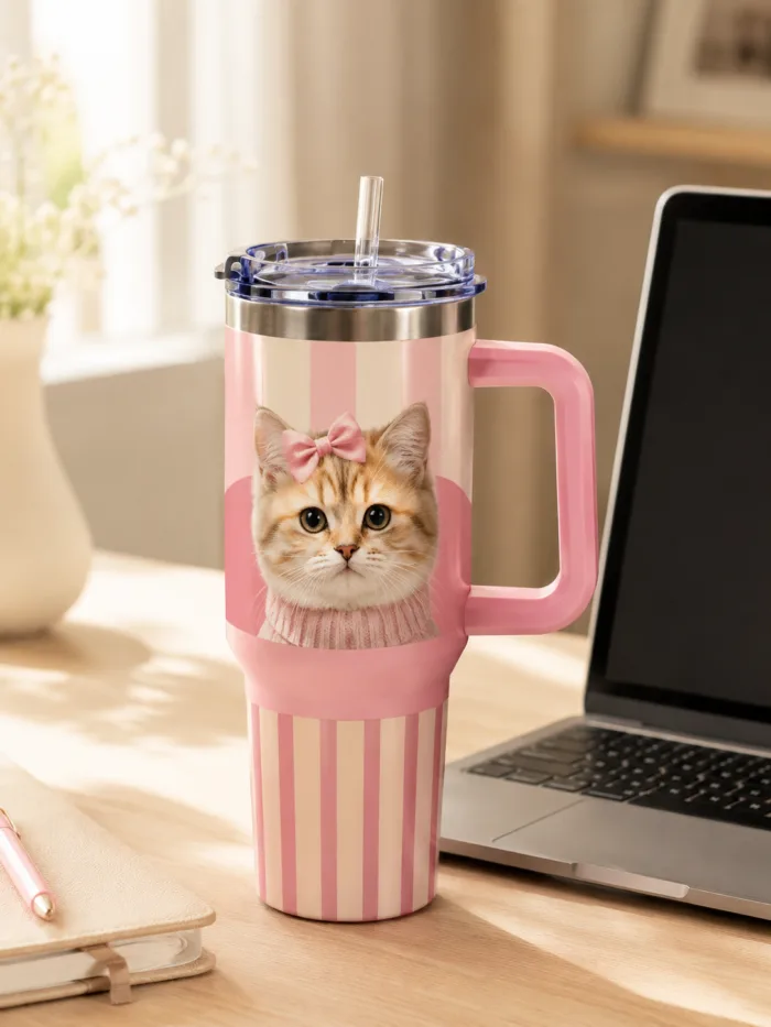 Custom Pet Portrait Tumbler gallery image 2 showing personalized design details