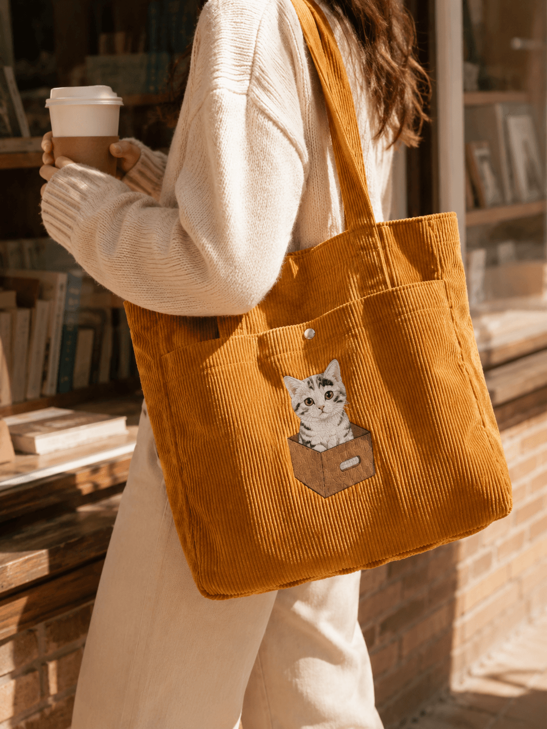 custom-embroidered-pet-portrait-corduroy-tote-bag6 Custom Embroidered Pet Portrait Corduroy Tote Bag | Personalized Dog & Cat Bag