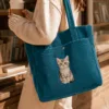 custom-embroidered-pet-portrait-corduroy-tote-bag9 Custom Embroidered Pet Portrait Corduroy Tote Bag | Personalized Dog & Cat Bag