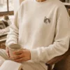 IPAWLIO Custom Embroidered Pet Portrait Crewneck Sweatshirt - Custom Pet Portrait Sweatshirt Image Custom Embroidered Pet Portrait Crewneck Sweatshirt gallery image 5 with custom dog or cat portrait detail by IPAWLIO