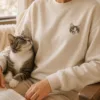 IPAWLIO Custom Embroidered Pet Portrait Crewneck Sweatshirt - Custom Pet Portrait Sweatshirt Image Custom Embroidered Pet Portrait Crewneck Sweatshirt by IPAWLIO, personalized pet photo gift for dog and cat lovers