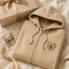 Custom Embroidered Pet Portrait Zip-Up Hoodie gallery image 2 with custom dog or cat portrait detail by IPAWLIO