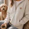 Custom Embroidered Pet Portrait Zip-Up Hoodie gallery image 5 with custom dog or cat portrait detail by IPAWLIO