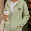 Custom Embroidered Pet Portrait Zip-Up Hoodie gallery image 6 with custom dog or cat portrait detail by IPAWLIO