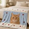 02-apple-hearts.jpg Illustrative Apple Hearts custom pet photo flannel blanket in a bedroom