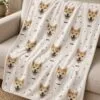 04-simple-polka-dot.jpg Illustrative Simple Polka Dot custom pet photo flannel blanket with repeated pet portraits