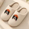 Custom pet photo slippers featuring a personalized pet portrait.