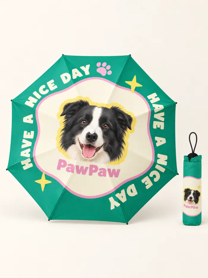 Custom Pet Photo Umbrella | Personalized Folding Umbrella | IPAWLIO