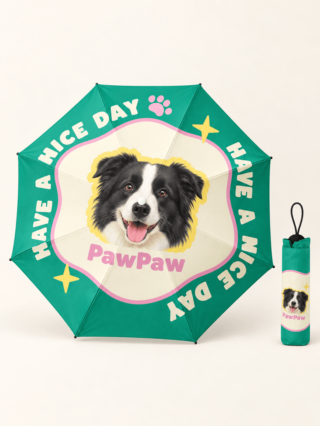 Custom Pet Photo Umbrella | Personalized Folding Umbrella | IPAWLIO