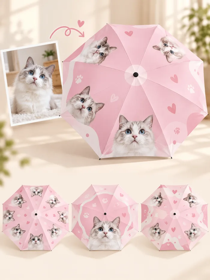 Custom Pet Photo Umbrella | Personalized Folding Umbrella | IPAWLIO